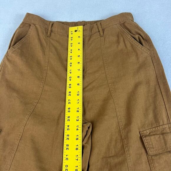 a.n.a Cargo Pants Women's 12 Brown High Rise Wide Leg - Picture 4 of 6